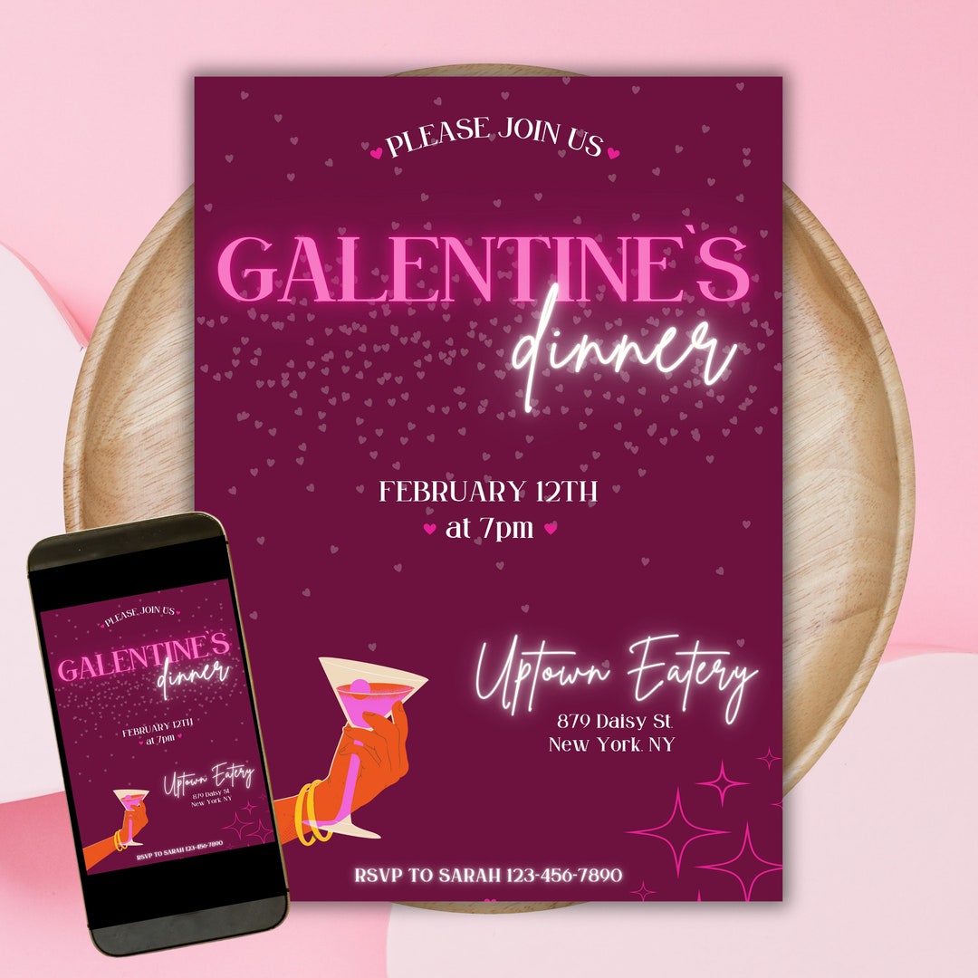 Galentines Day Invitation Template Valentines Day Dinner Download Galentines Day Invitation Template Valentines Day Dinner Download