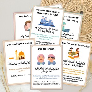 Cartes islamiques Dua en anglais pour enfants, carte flash doua en anglais, dhikr quotidien, rappel islamique en téléchargement instantané