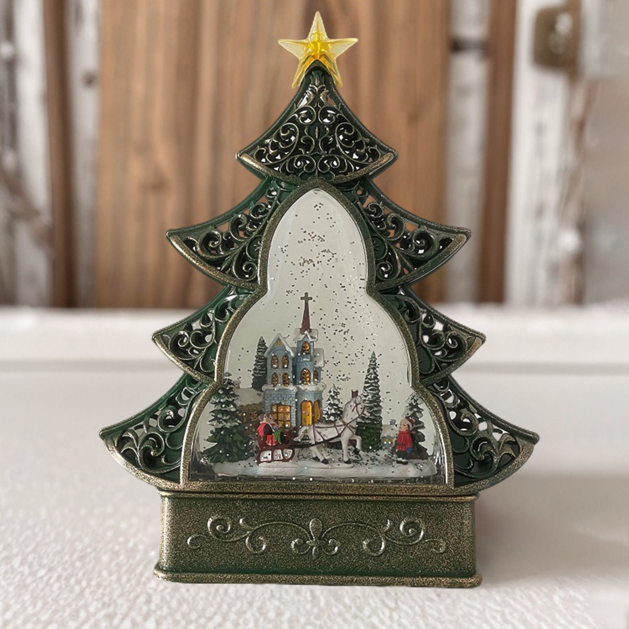 Christmas Tree Window Light With Snowflake Scene Atmospheric Etsy