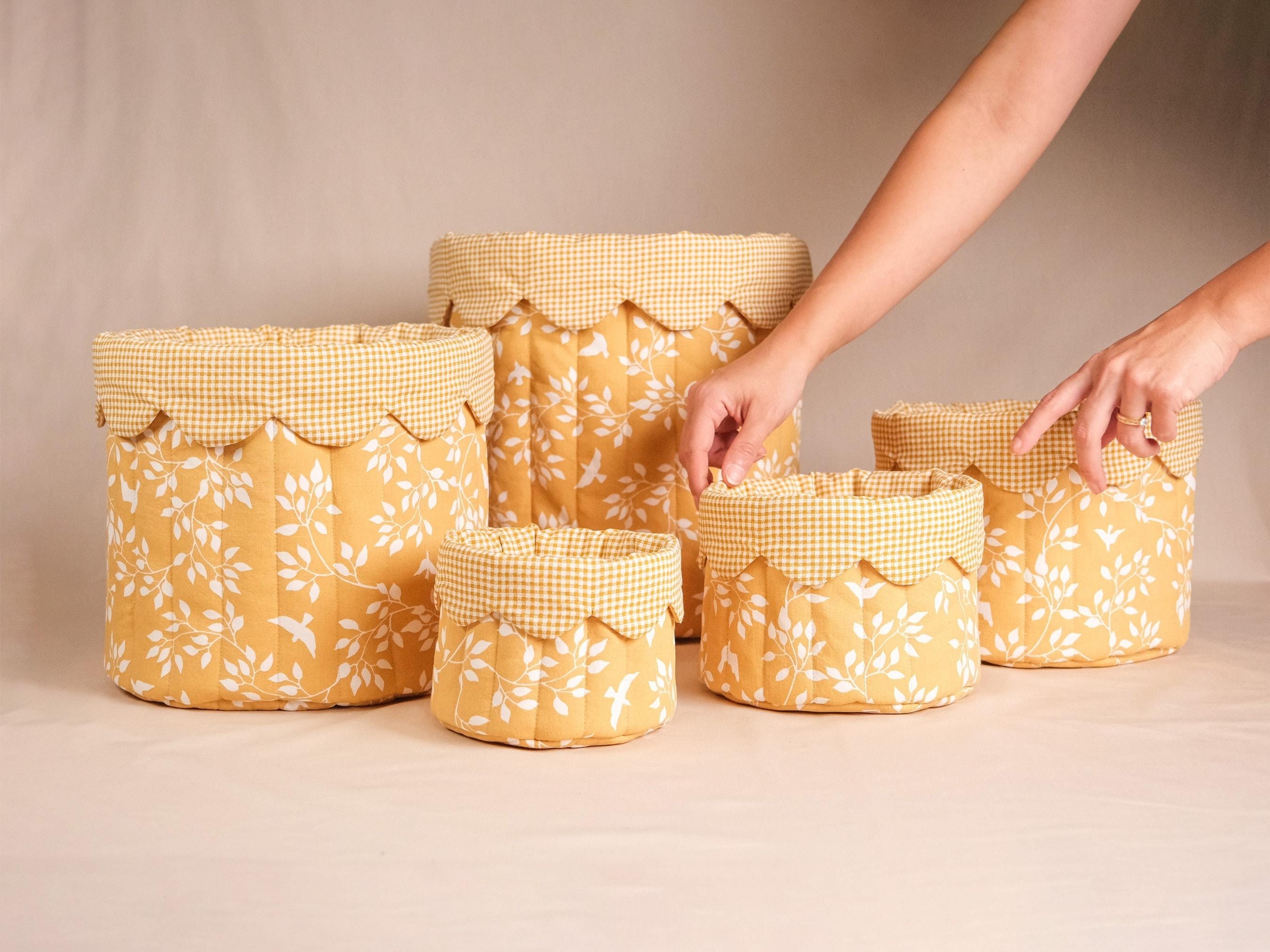 Fabric Bucket PDF Pattern: 5 Sizes, Nursery Organizer (video Tutorial ...