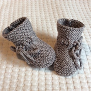 Newborn baby booties Gray