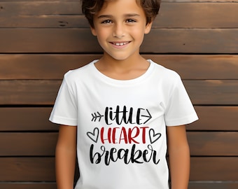 Little Heartbreaker Kids T-Shirt, Valentines child shirt - cute funny sweetheart heart breaker baby tee- toddler valentines day shirts