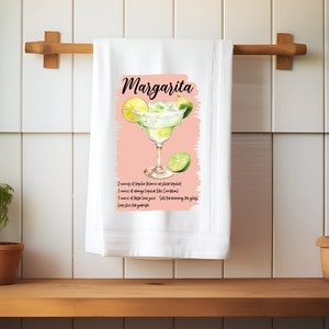 Margarita Classic Cocktailrezept Geschirrtuch, Einweihungsgeschenk, Cocktailrezept Küchentuch, Geschenk für Margarita Drink Liebhaber Geschenk für sie,