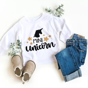 Mini Unicorn Cute Kids Sweatshirt, Girls birthday gift, perfect gift for Unicorn lover, Girls gift idea, Unicorn childrens crewneck jumper