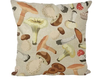 Forest Mushroom Design Pillow , Mushroom Love Cushion, Gift For Her, Funghi, Champignons, Forager Gift, Magical Mushrooms Home Decor
