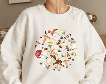 Mushroom Sweatshirt, Mushroom shirt, mushroom lovers gift, foraging top, cottagecore, magic mushrooms, Fungi, gift for her, hippy sweatshirt