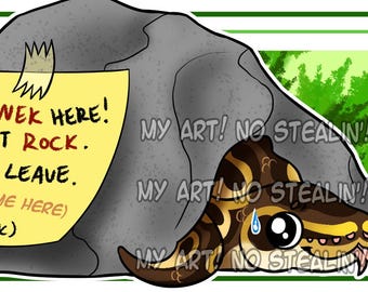 I'm a rock - Ball Python Custom Vivarium Label