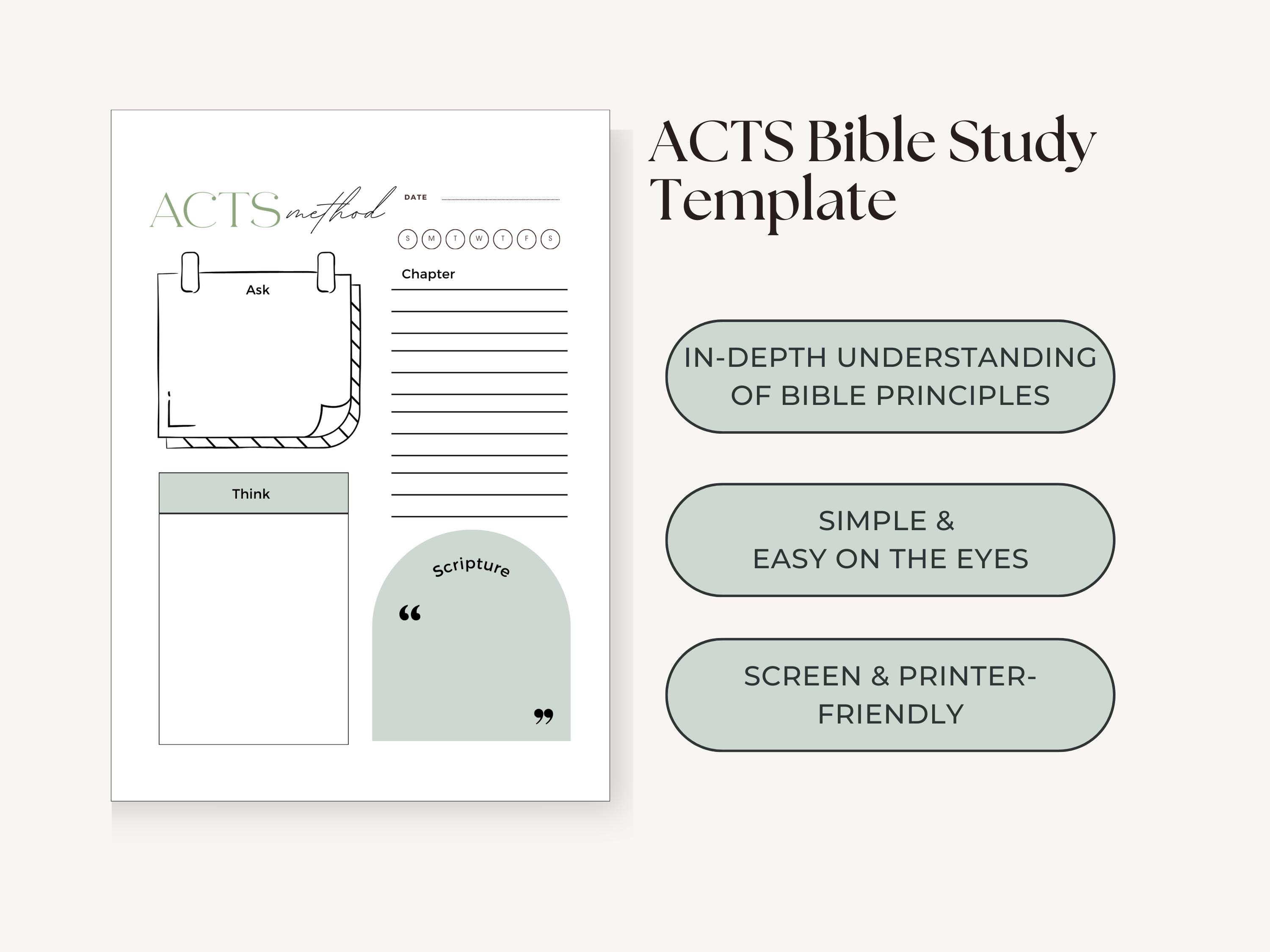 ACTS Bible Study Printable Template ACTS Bible Study Method Bible ACTS Bible Study Printable Template ACTS Bible Study Method Bible