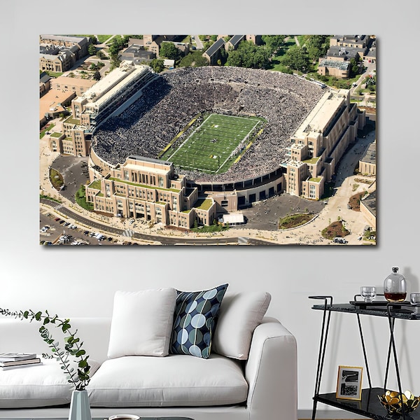 Notre Dame Football Stadium Canvas Wall Art, Notre Dame Fighting Irish Stadium, American Football Stadium Poster, Football NCAA Lovers Gift