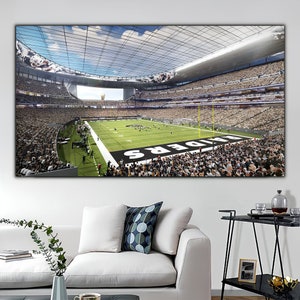 Lienzo decorativo para pared con vista a las gradas de los Raiders, estadio de los Raiders de Las Vegas, póster del estadio Allegiant, decoración de pared del estadio Allegiant