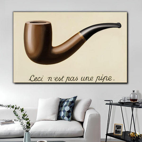 Die Reichweite der Bilder von Rene Magritte, Ceci n’est pas une Pipe Leinwanddruck, Rene Magritte Wanddekor, Rene Magritte Wandkunst, Rene Poster