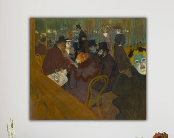 At the Moulin Rouge Canvas Print, Henri de Toulouse Lautrec Wall Art Poster Print, Famous Wall Art, Famous Painting, Fine Art Wall Paintings
