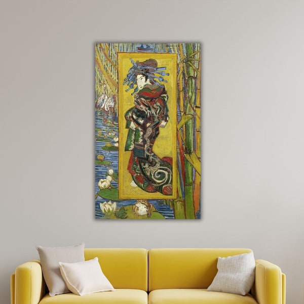 Courtesan After Eisen by Van Gogh Wall Art, Vincent Van Gogh Canvas Print, Van Gogh Exhibition Print, Van Gogh Wall Prints, Woman Art Canvas