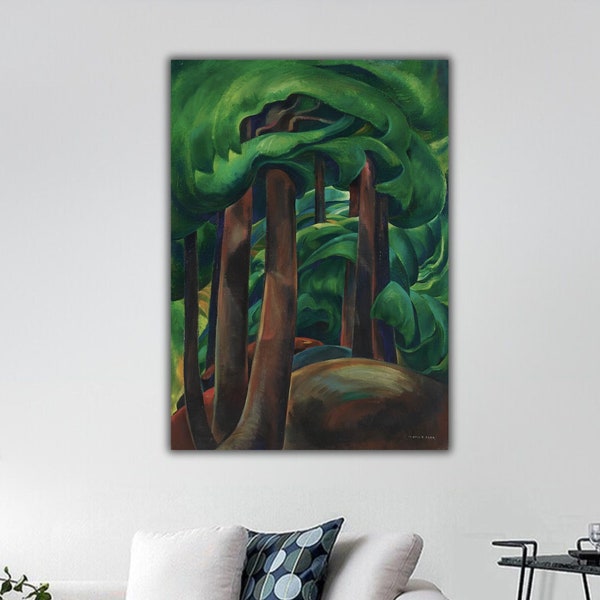 Emily Carr Canvas Print, Western Forest reproduction print, Emily Carr Artworks, Emily Carr Art, Emily Carr wall Decor, Modern Canvas Print
