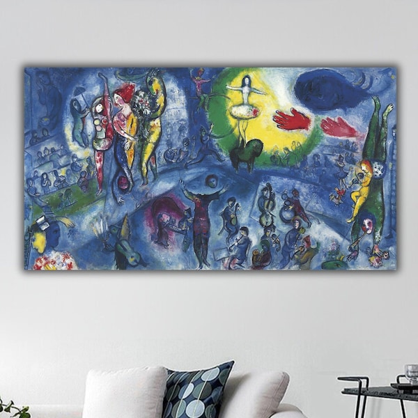 Le Grand Cirque by Marc Chagall Wall Art, The Big Circus Canvas Print, Marc CHAGALL Paintings, Exhibition Poster, Chagall Abstract Wall Art