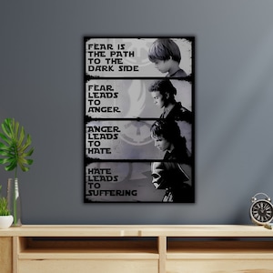 OBI-WAN KENOBI Star Wars Leinwanddruck, Anakin Dark Side Wandkunst, Anakin Skywalker Poster, Darth Vader-Luke Skywalker Druck, Star Wars Decor