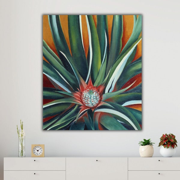 Pineapple Bud by O'Keeffe Wall Art, Georgia O'Keeffe Canvas Print, Giclee Wall art, Canvas Gift Decor, Reproduction Print, Abstract Print