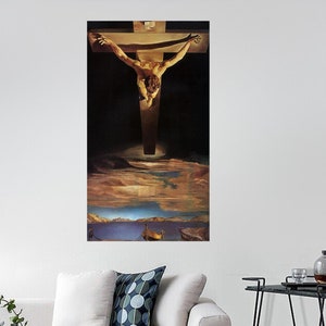 Cristo de São João da Cruz por Salvador Dali, Impressão de arte de parede em tela, Pôster de exposição de Salvador Dali, Arte surrealista, Arte de parede em tela de Dali