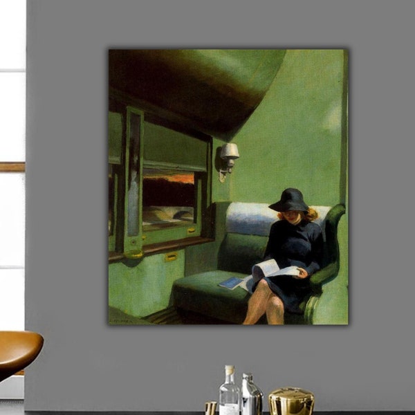 Compartment Car by Edward Hopper Wall Art, Compartment Car Canvas Print, Edward Hopper Wall Art, Modern Wall Decor, Expressionism Wall Art