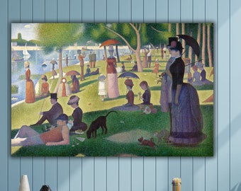 A Sunday on La Grande Jatte Canvas Wall Art, Georges Seurat Canvas Wall Decor, Sunday Afternoon On The Island Of La Grande Jatte Print Art