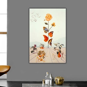Salvador Dali Fleurs Wandkunst, Salvador Ausstellungsplakat, Dali Blumen Leinwanddruck, Salvador Dali Farben, Dali Wildblumen Druck, Fine Art