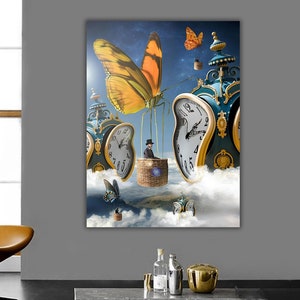 Zeitreisende Wandbild, Salvador Dali Leinwanddruck, Surreale Leinwand, Salvador Dali Poster, Dekorative Wandkunst, Geschenk Für Sie