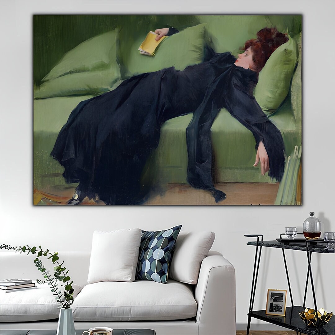A Decadent Girl by Ramon Casas Wall Art, Ramon Casas Canvas Print, Young Girl Wall Decor, Ramon Casas Exhibition, Ramon Casas Fine Art