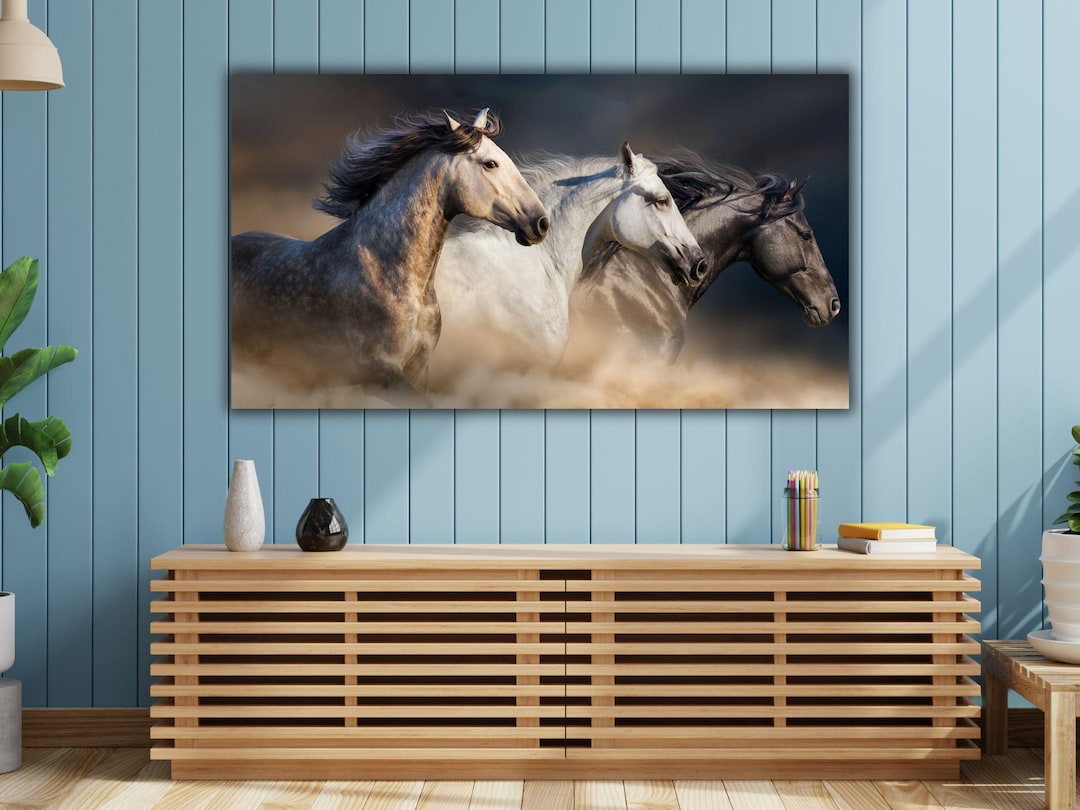 Running Horses Canvas Wall Art, Wild Horses Wall Decor, Large Horse Wall Decor, Horses Print ...