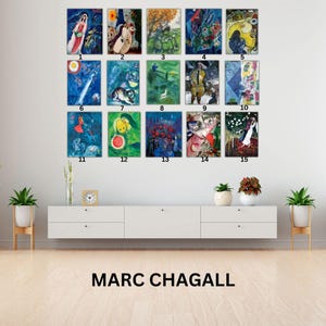 Kundenspezifische Marc CHAGALL Leinwand-Wandkunst, wählen Sie eine von Chagalls Grafik, Marc Chagall-Malerei-Kunst, Chagall-Wand-Dekor, Chagall-Druckkunst