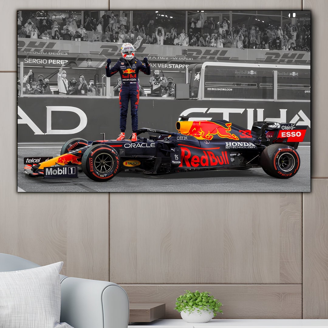 Max Verstappen Wall Art, F1 Redbull Racing Car Canvas Print, Redbull