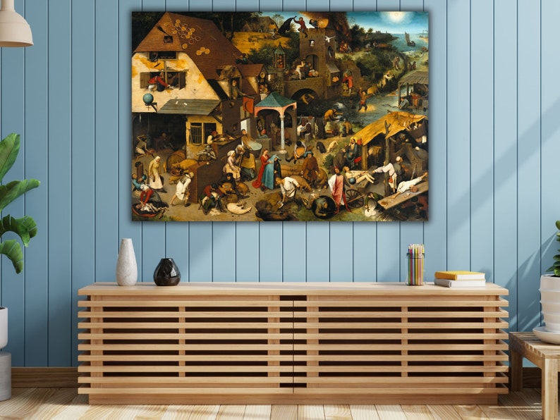 Pieter Bruegel Wall Art, the Dutch Proverbs Canvas Print Art, the Dutch ...