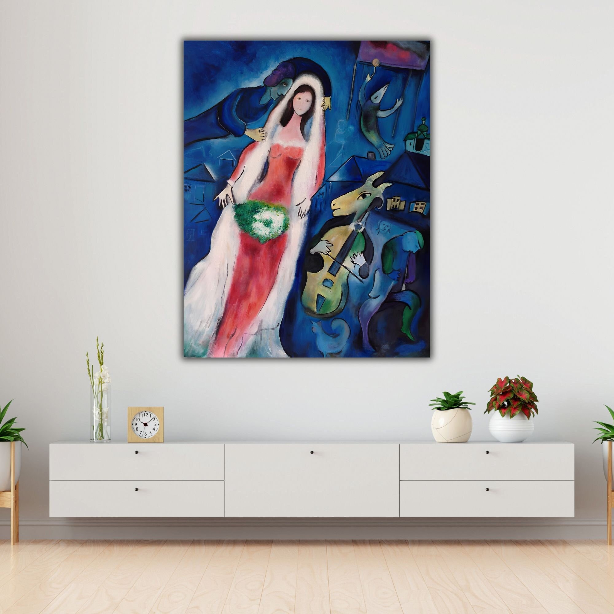 The Bride and Goat by Marc CHAGALL Wall Art, La Mariee