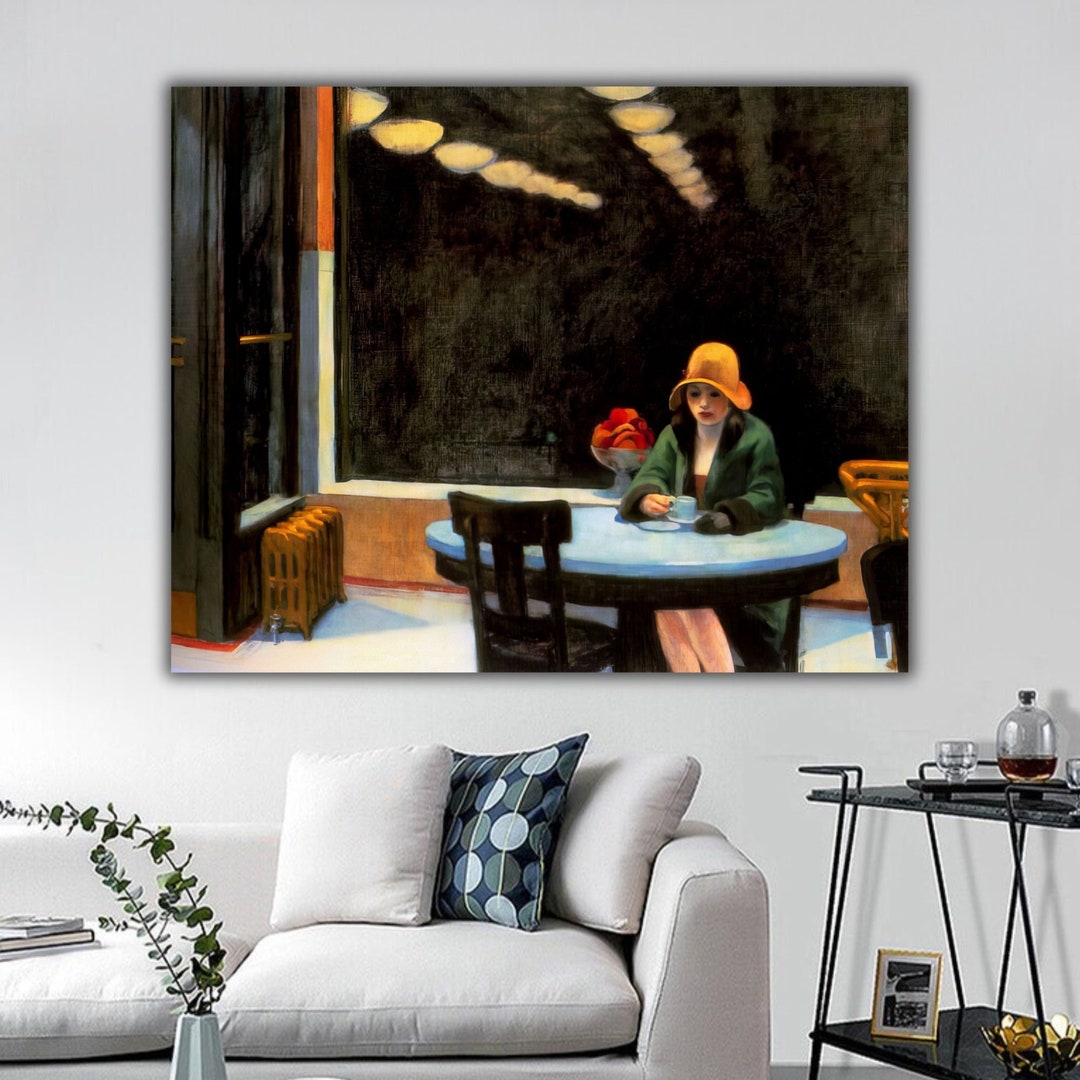 Automat by Edward Hopper Wall Art, Automat Canvas Print, Edward Hopper