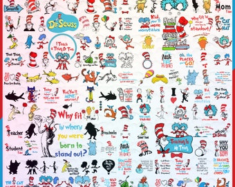 180+ Cat In Hat  File Designs, Green Eggs And Ham Svg, Teacher Design,  Back To School Png, Dr Seu Font, Cricut, Silhouette,UNIQUE DESIGN