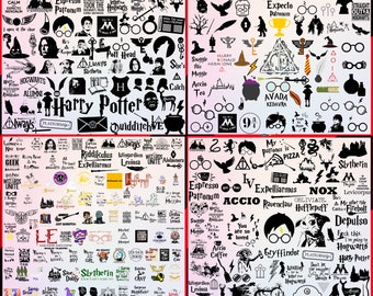 Plus de 1000 méga magiciens Svg Bundle, sorcier fantastique, ensemble de films scolaires, articles en couches, fichiers pour Cricut, Svg pour chemises, polices de l'école Wizard