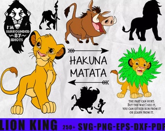 250+ Le Roi Lion svg png dxf, Animal Kingdom Svg, Simba Png svg Téléchargement instantané Cricut