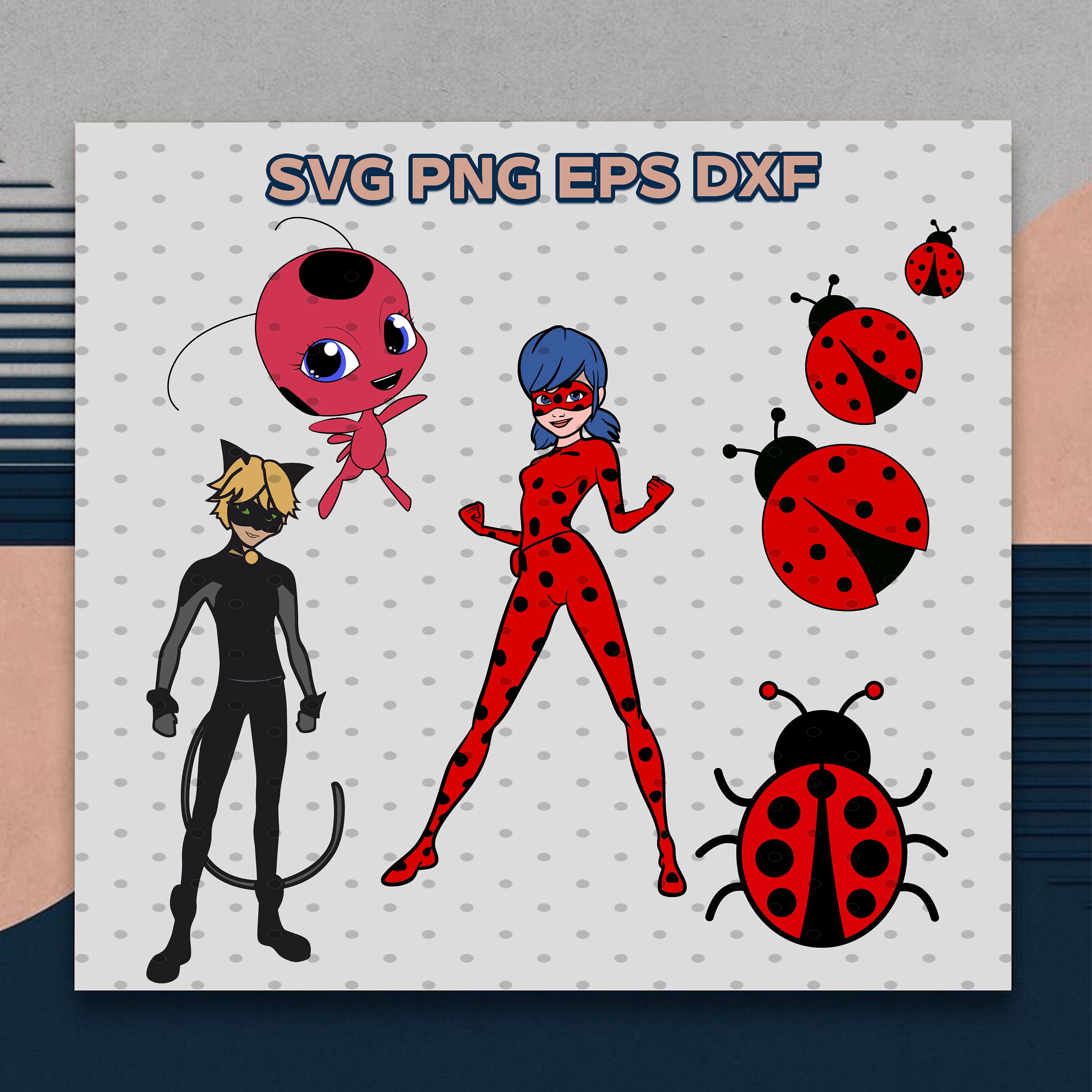 Miraculous Ladybug SVG files for Cricut / Silhouette, Clipart