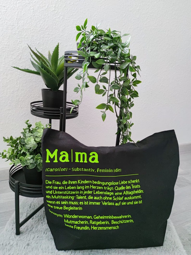 Tasche Definition Mama verschiedene Farben Beste Mama Muttertags Geschenk personalisiert Shopper Einkaufstasche Bild 4