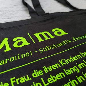 Tasche Definition Mama verschiedene Farben Beste Mama Muttertags Geschenk personalisiert Shopper Einkaufstasche Bild 3