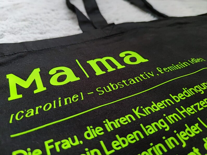 Tasche Definition Mama verschiedene Farben Beste Mama Muttertags Geschenk personalisiert Shopper Einkaufstasche Bild 3