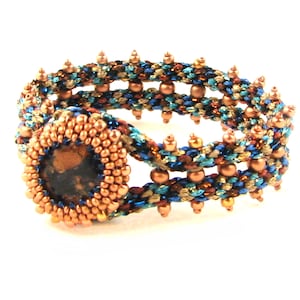 Naomi Bracelet Digital PDF pattern by Ann Benson with free video tutorial links, kumihimo, peyote stitch