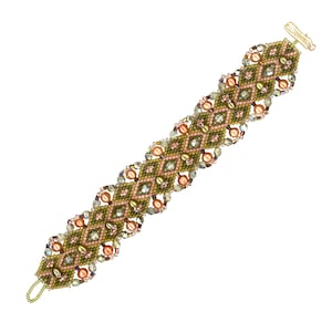 Victorian Digital PDF bracelet pattern by Ann Benson with free video tutorial links, brick stitch