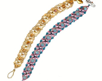 Modèle de bracelet PDF numérique MaryAnne par Ann Benson avec liens de tutoriel vidéo gratuits, tissage de perles