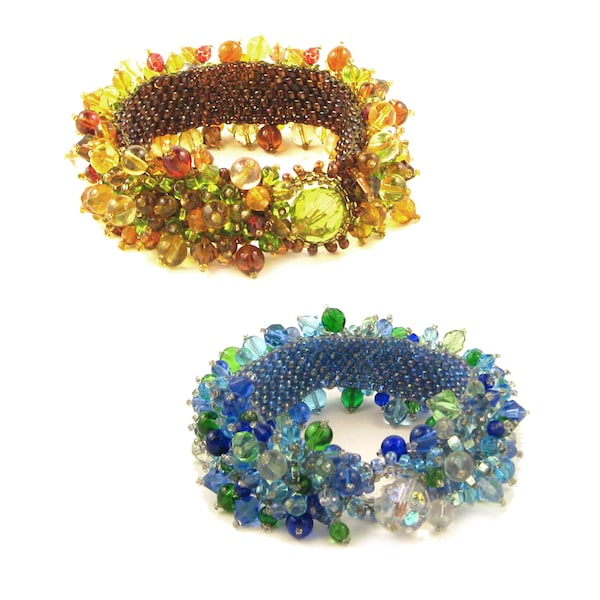 Caterpillar Digital PDF bracelet pattern by Ann Benson with free video tutorial links