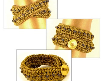 Leather Wrap Bead Crochet digital download PDF pattern