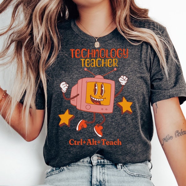 Retro technology teacher shirt, gifted teacher, giftful teacher shirt, elementary teacher shirt, school teacher shirt, retro teacher shirt