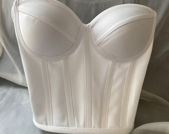 White Short Corset ,White corset,Corset Lingerie,Plus Size Corset,Steel Corset,Wedding Corset