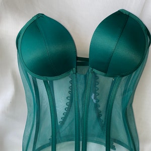 Corset vert transparent, corset de mariée, corset en tull vert avec détails image 2