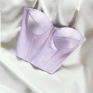 Purple Short Corset,Lilac Bustier,crop tops