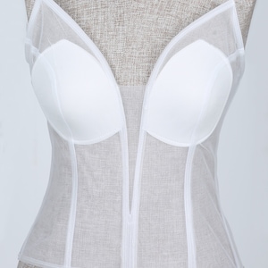 Transparent White Corset,Bridal Corset,Bridal Lingerie